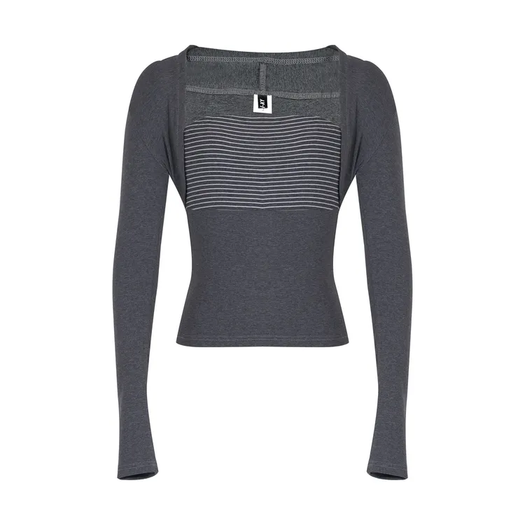 短款开衫+条纹修身抹胸+抽绳撞色拖地休闲裤L1537+L1538+L1539