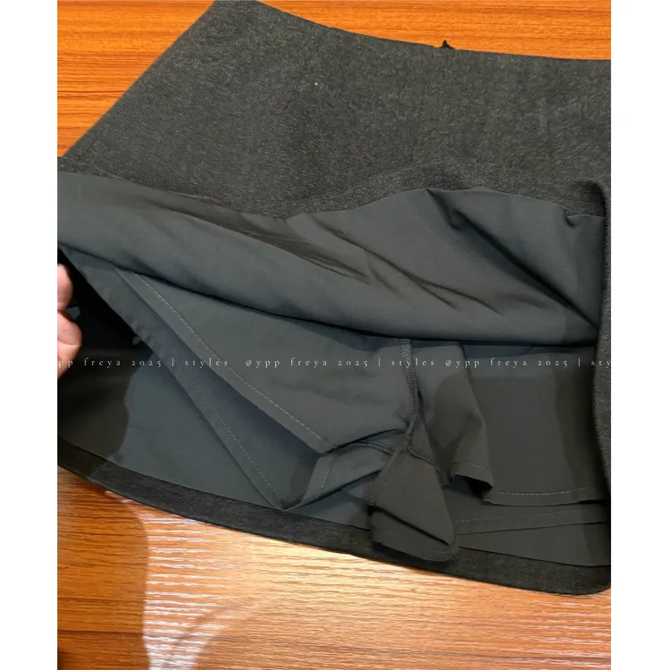 YPP!【曲线比例】韩版简约百搭显瘦加厚毛呢A字半身裙