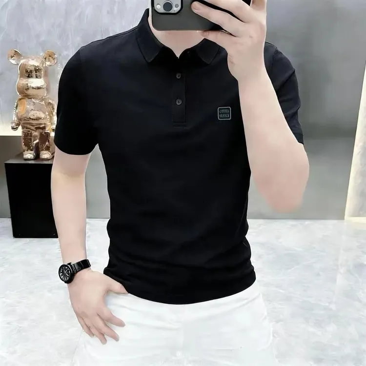 高档夏季新款翻领短袖POLO衫T恤男士时尚家居服休闲半袖男装商品图