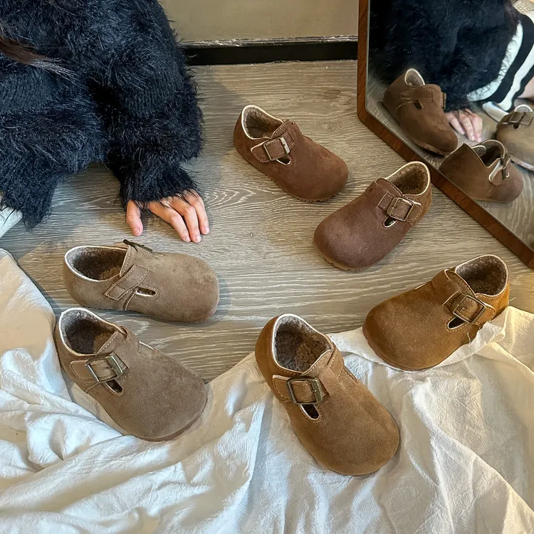 【现货】2025冬季新款韩版加绒勃肯鞋宝宝休闲可爱风软底防滑潮流
