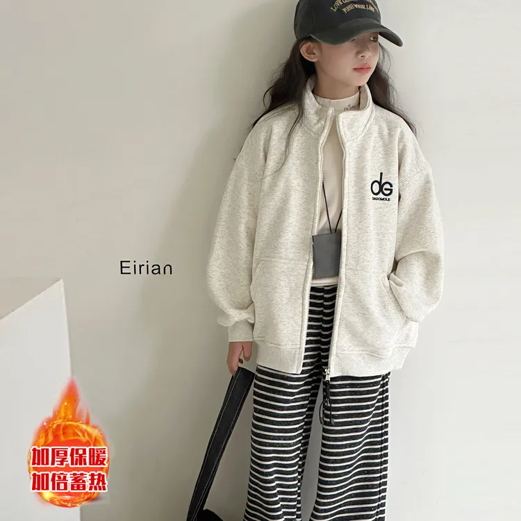 羊羔毛—新款秋冬加厚保暖外套男女童时尚休闲运动开衫洋气上衣