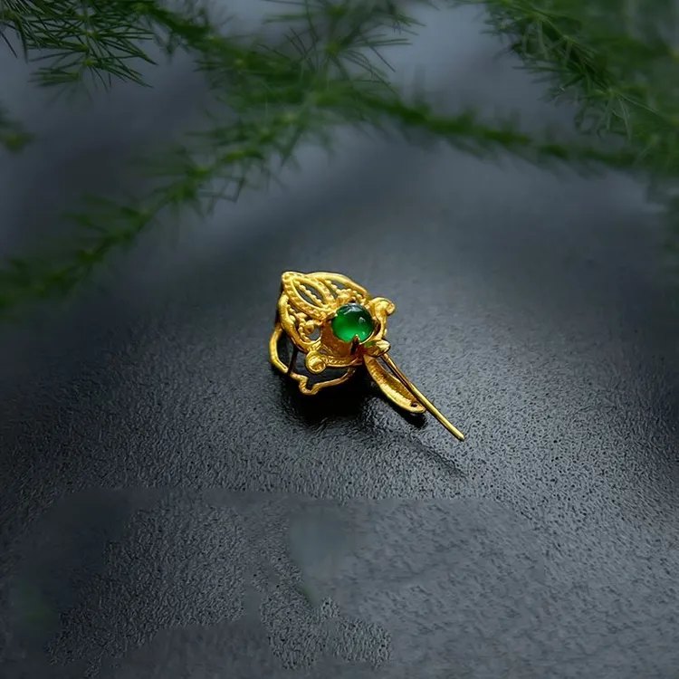 金色蛋面坠子扣头佛公葫芦百搭扣夹扣瓜子扣小众DIY配件材料气质