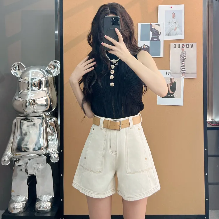 喜绚牛仔短裤女夏季薄款2025年新款宽松辣妹洋气流行a字短裤子女