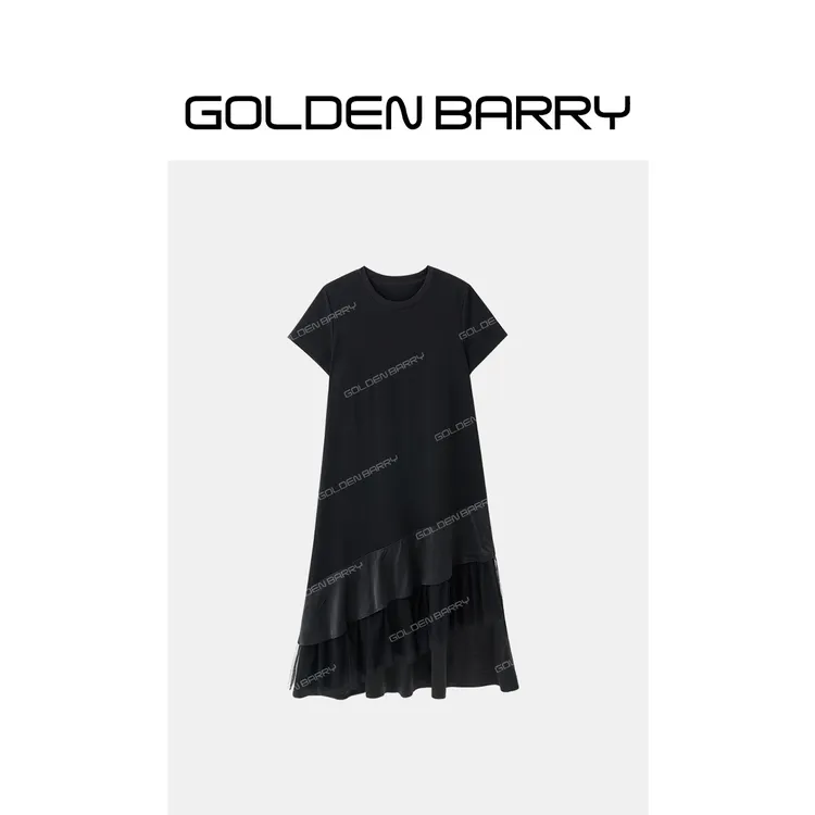 GOLDENBARRY|301297“圆舞曲”优雅拼接宽松连衣裙