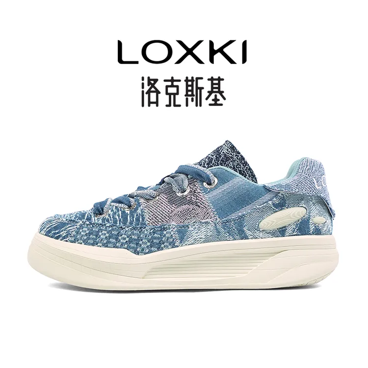 老韩专属LOXKI/洛克斯基厚底帆布鞋潮流时尚鞋子秋季百搭低帮休闲男鞋经典