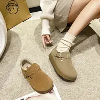 2025秋冬清仓潮流舒适博肯鞋平底娃娃头一脚蹬保暖女鞋GFR80253