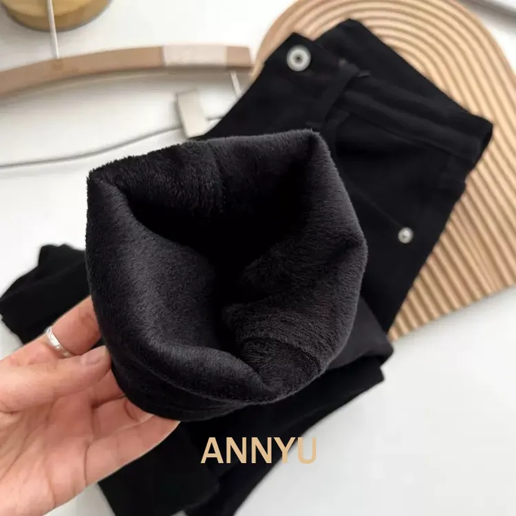 经典百搭显瘦中高腰加绒四面弹法棍裤复休闲裤