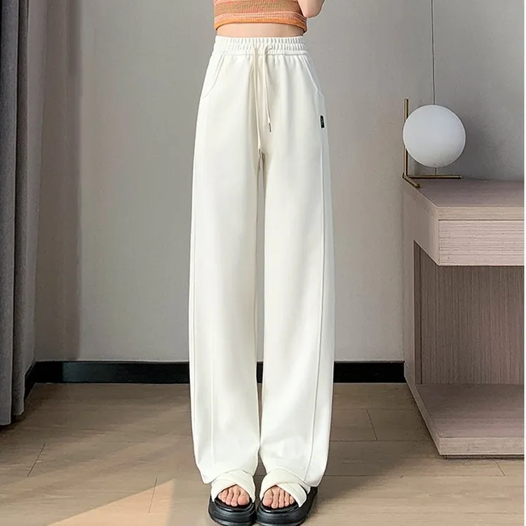 多巴胺窄版香蕉阔腿裤女春秋2025新款垂感卫裤宽松休闲直筒运动裤