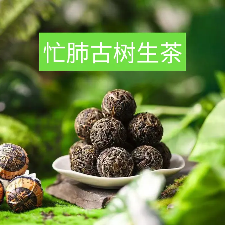 忙肺古树云南大叶种晒青毛茶普洱生茶龙珠