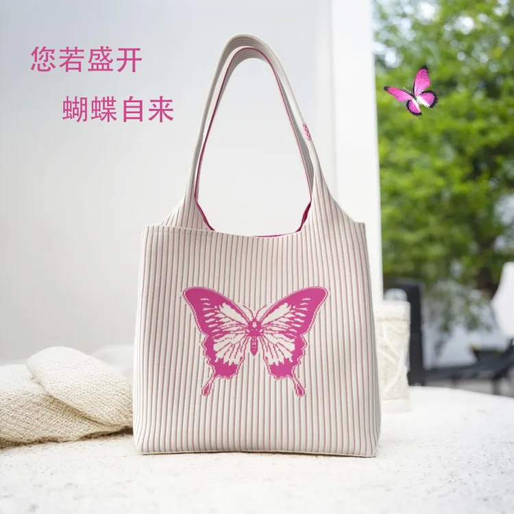 新款时尚百搭韩版上班休闲包包女款爆款2025新款蝴蝶托特包