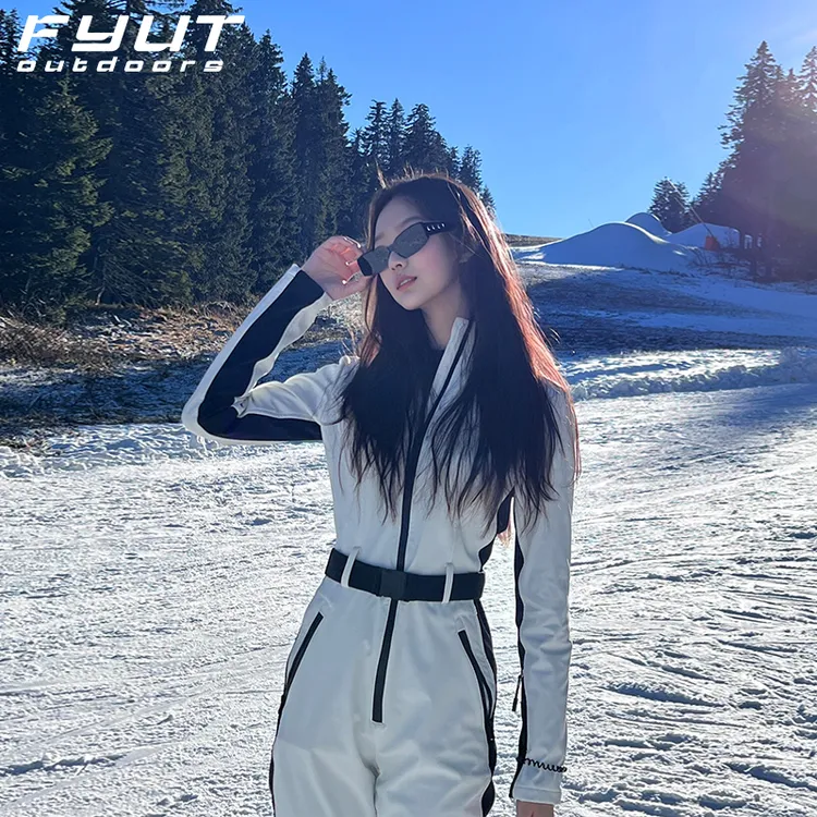 FYUT户外修身滑雪服女款抗风保暖连体衣秋冬新款双板防水雪服套装