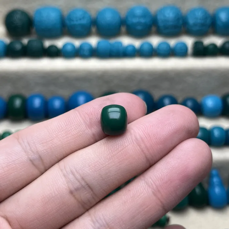 时尚DIY老型尺寸6-15㎜丫角绿果冻蓝,蓝网花绿网花文玩配饰