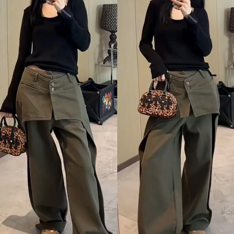 2025春夏新款时尚显瘦气质女士网红洋气两件套百搭款D6001