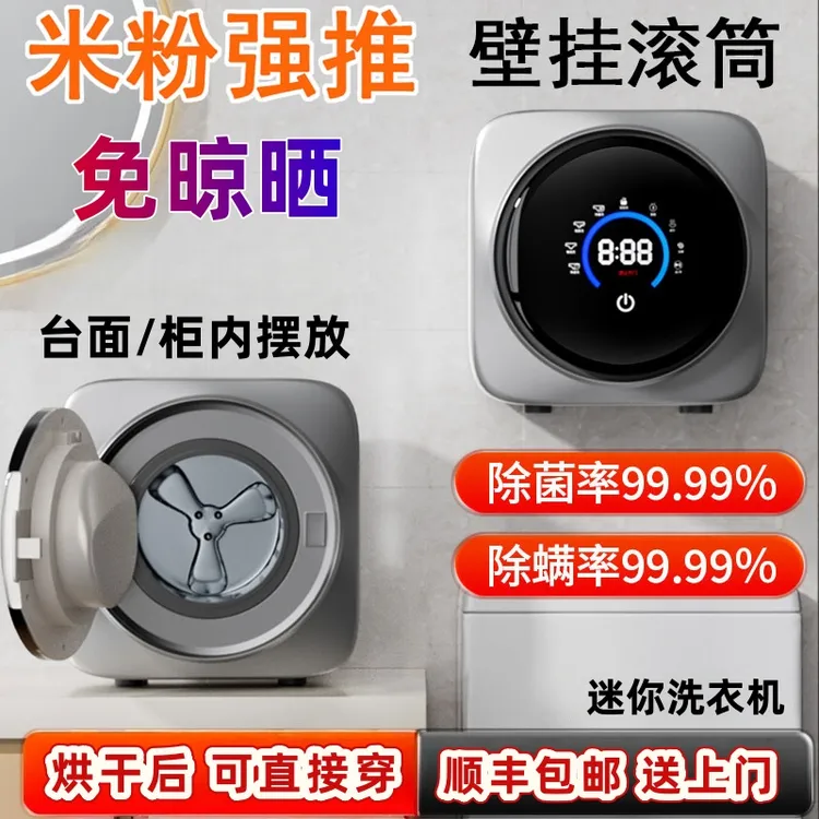 艾德勒迷你洗衣机台式壁挂式洗烘一体小型内衣内裤袜子母婴除菌