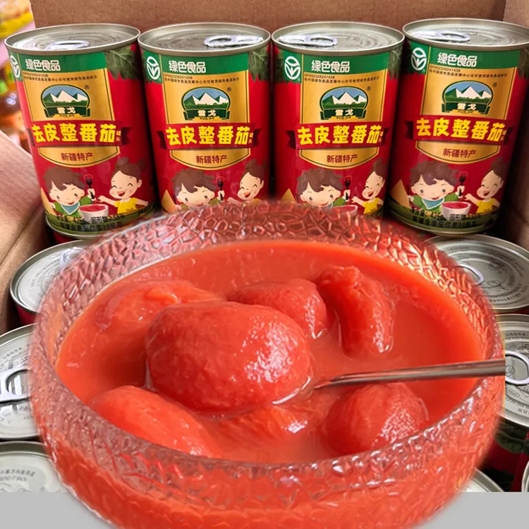 去皮整番茄罐头425g整颗新疆本地老牌子番茄小西红柿即食生吃炒菜