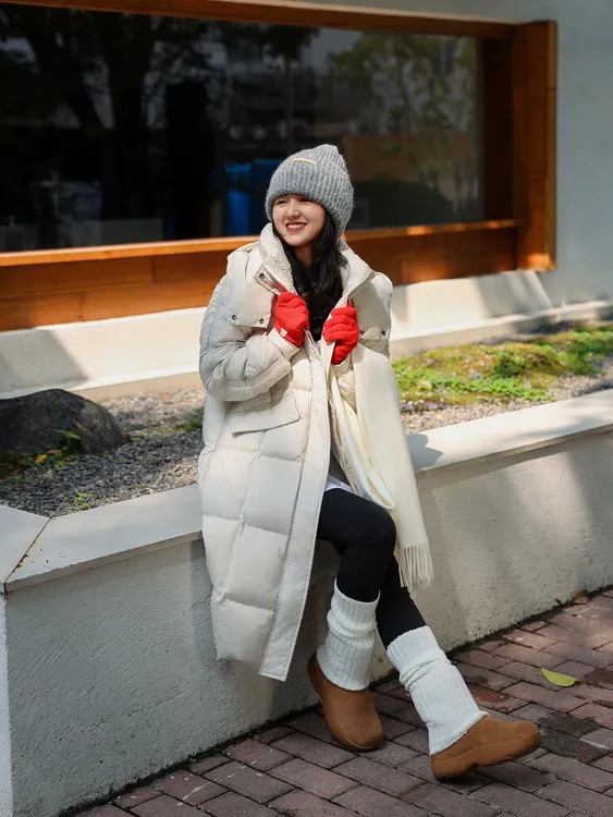 新国标90白鸭绒小个子定制中长款羽绒服女2025年加厚冬季连帽外套