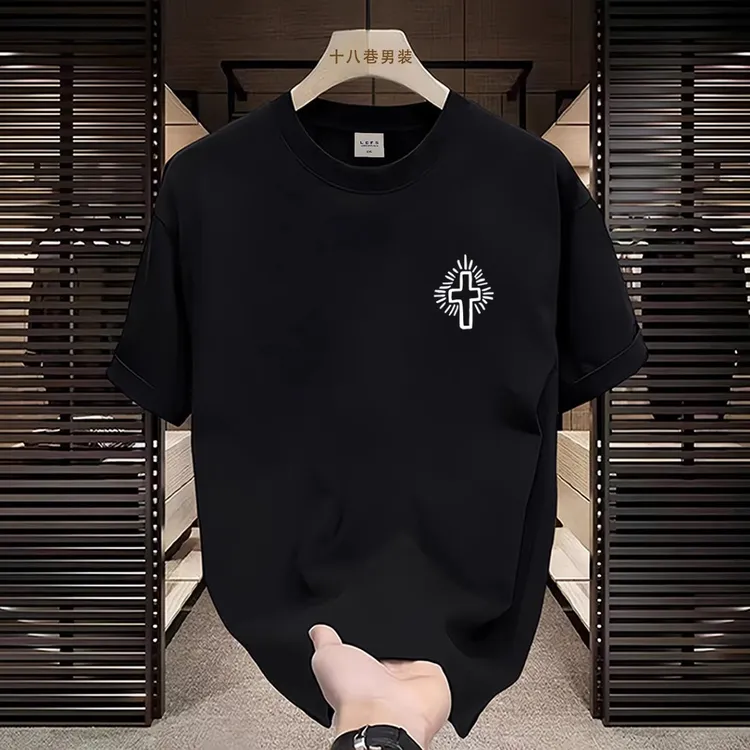 欧美潮牌纯棉夏季男士印花恤潮流男女短袖男款爆款短袖男t恤上衣