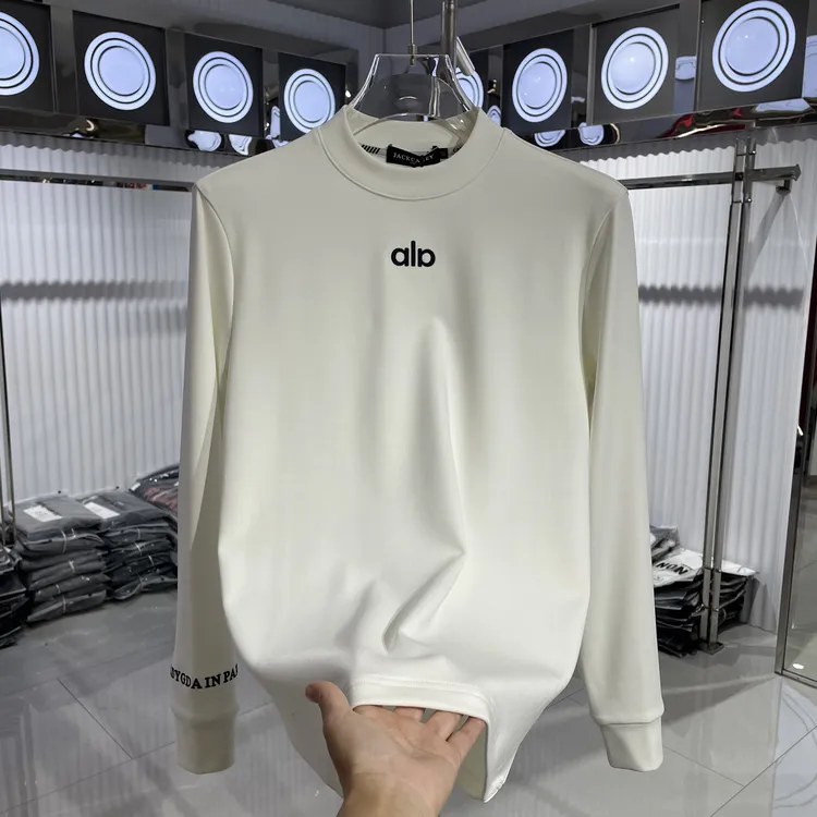 撒内摩劳男士打底衫秋冬新款字母印花修身百搭磨毛半高领长袖卫衣