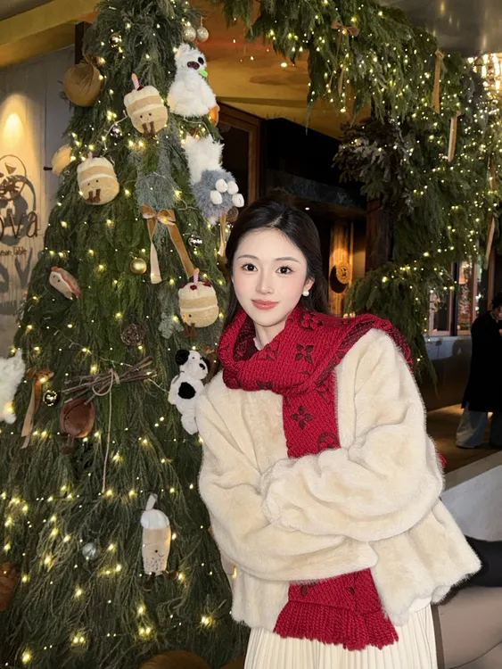 Vezhi |江南美人 冬季私服定制温柔气质保暖显瘦毛毛外套VZDZ8187商品图