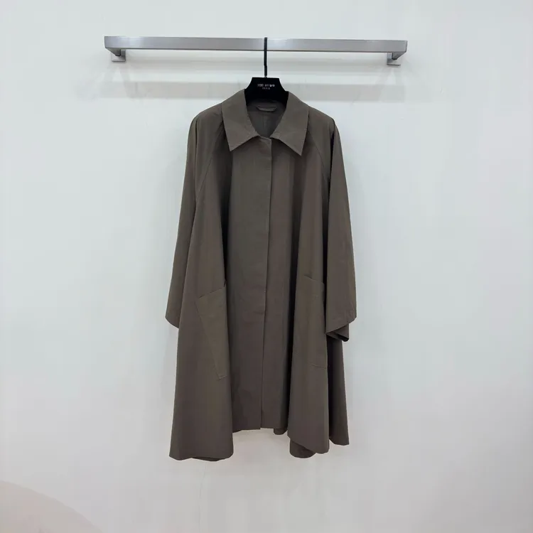 JIAYE CHAN老钱风极简大摆伞型宽松休闲风衣外套