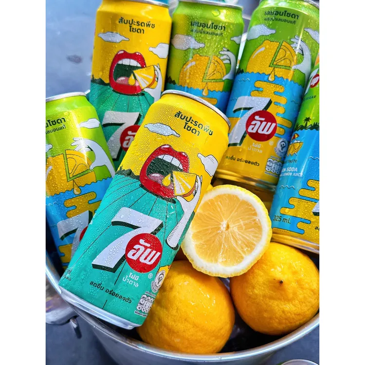 【泰国七仔爆款】7UP/七喜夏日限定无糖气泡水夏季网红解渴进口饮料