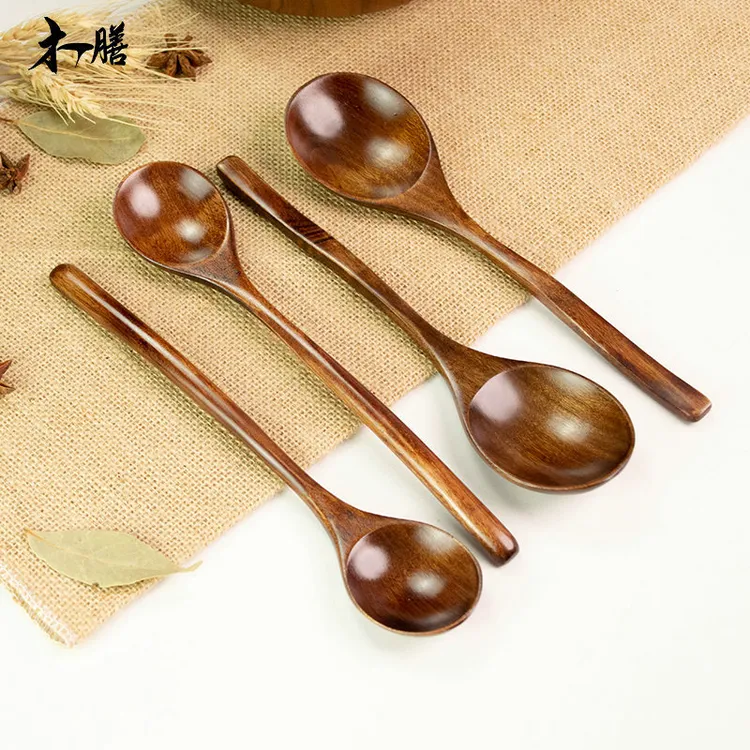 网红大头拌饭勺木质干饭勺长柄木勺汤勺吃播调羹实木日式拉面勺子