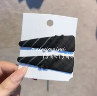 【阿敲】A2164~欧尼同款格纹流苏拼接发夹三角形刘海夹-麦穗头饰