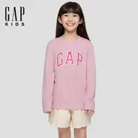 Gap女童2025秋季新款印花logo纯棉长袖宽松基础款儿童装DR 805328
