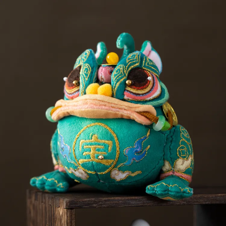 阿卡手工非遗香囊刺绣手工diy材料包立体茶宠金蟾摆件吉祥物