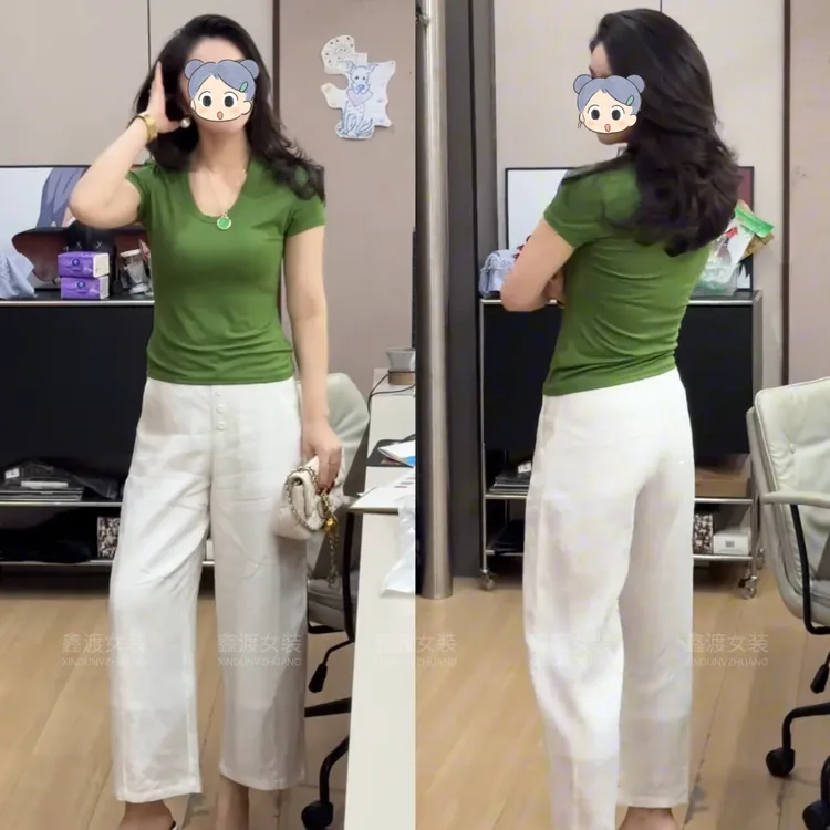 2025夏季新款时尚显瘦气质女士网红洋气两件套百搭款D5412