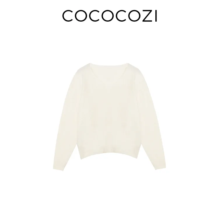 【淼淼专属】cococozi羊毛拉绒V领针织衫253CO514M&253CO515SP