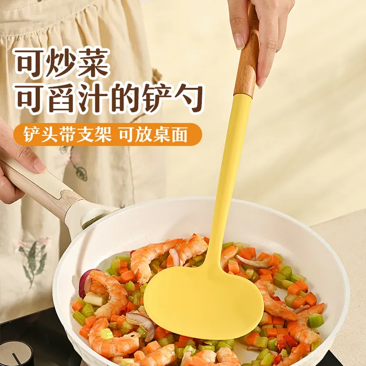 品品优硅胶蘑菇铲家用食品级炒菜铲子母婴级耐高温不粘锅专用锅铲