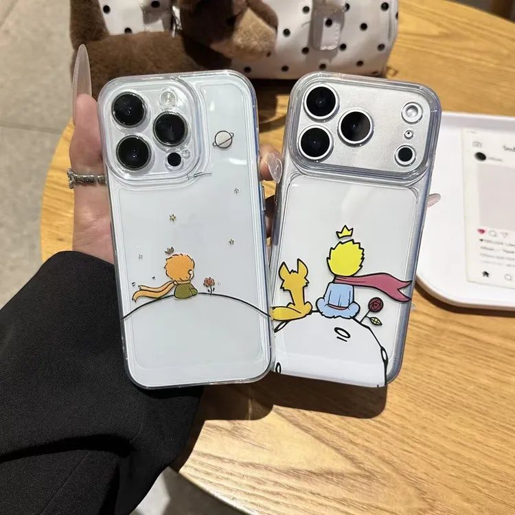 卡通小王子玫瑰情侣手机壳适用苹果17/16promax太空壳15小米华为