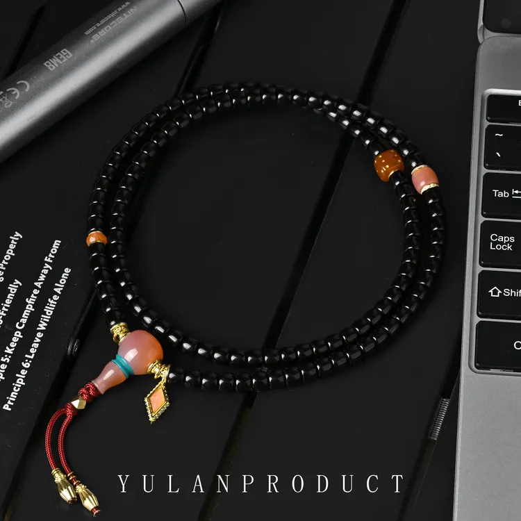 钰澜文玩【粉冰川】椰蒂直切6mm脖挂满配款-精工百搭男女同款