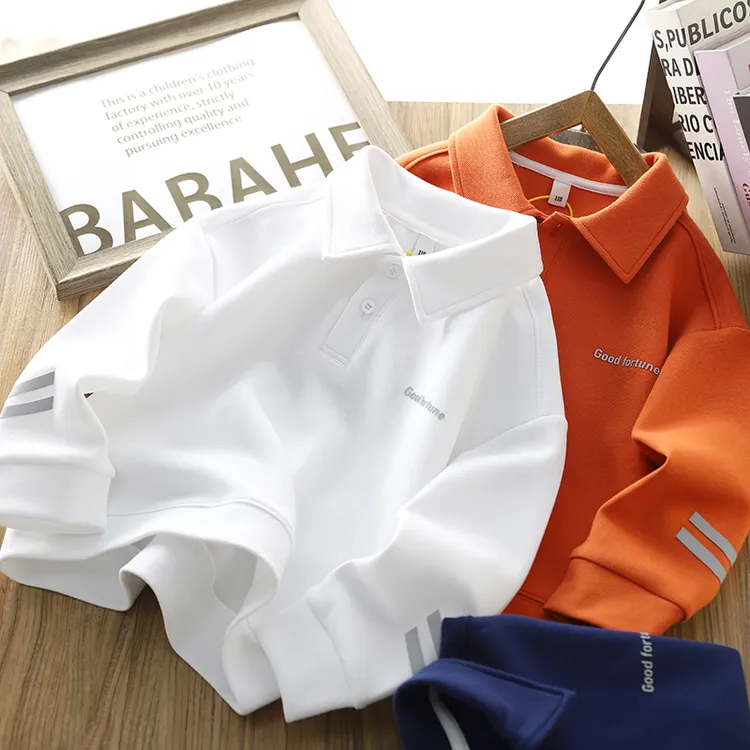 男童卫衣POLO衫2025春秋新款儿童休闲上衣中大童装帅气反光条衣服
