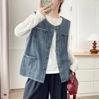 大码秋季时尚气质减龄做旧宽松型常规款女马夹