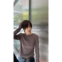 LIS&AZ-三色坑条垫肩长袖T-h9161