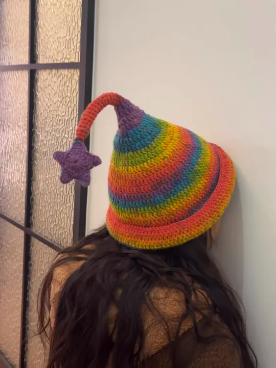 （送工具 制球器）精灵帽DIY毛线手工钩针编织材料包可爱儿童女巫帽