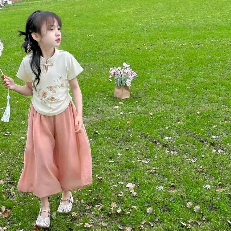 女童夏装套装宝宝夏款新中式国风汉服儿童夏季古风2025新款两件套