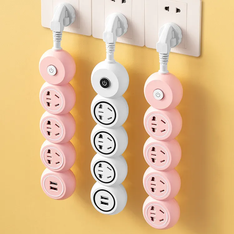 插排多功能家用排插高颜值宿舍可爱拖线板插板床头USB