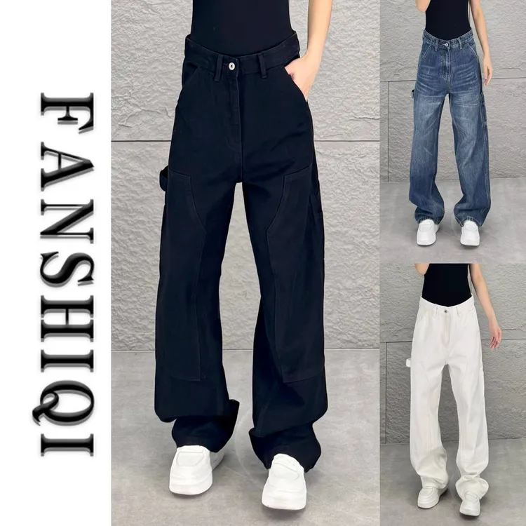 2025秋季男新款精梳棉工装设计宽松牛仔裤百搭直筒显瘦牛仔裤K11