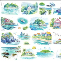 28号 PET海边一角胶带{两单起发}一米一循环 四个款 发3米