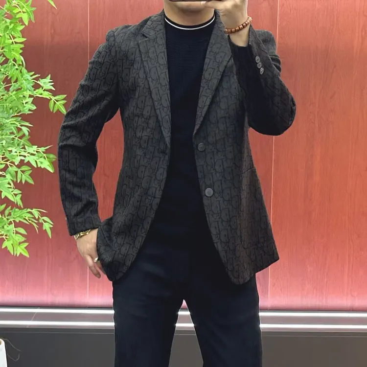 8190|男士欧货|简约绵羊毛混纺立体提花休闲西服外套|杰