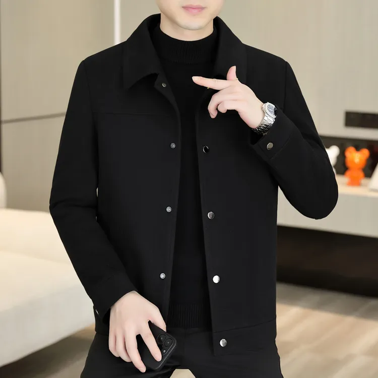 春秋新款夹克男士帅气百搭上衣服轻熟风商务休闲翻领外套褂高级感