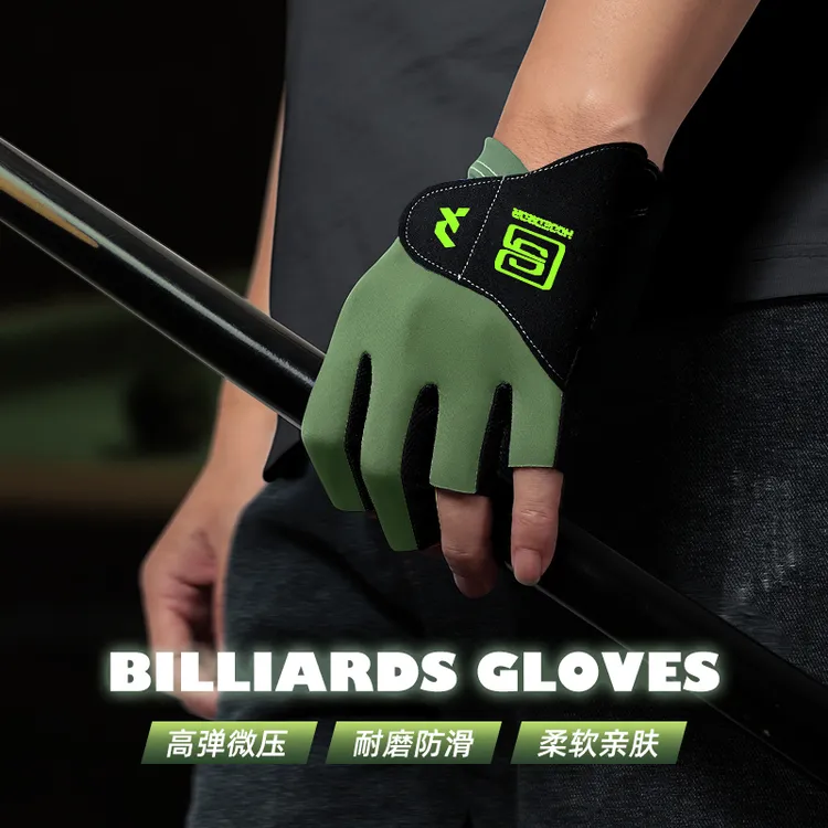 职业台球桌球手套三指左手男冰丝透气专业打专用手套女半指高颜值