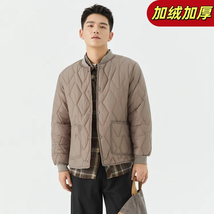 男士棉袄内胆冬季加绒加厚防寒中老年青少年校服内搭保暖防风上衣