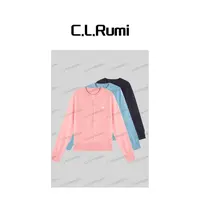 【Rumi精选】”西柚粉”25秋冬经典宽松贝壳刺绣显白羊毛开衫7234ks