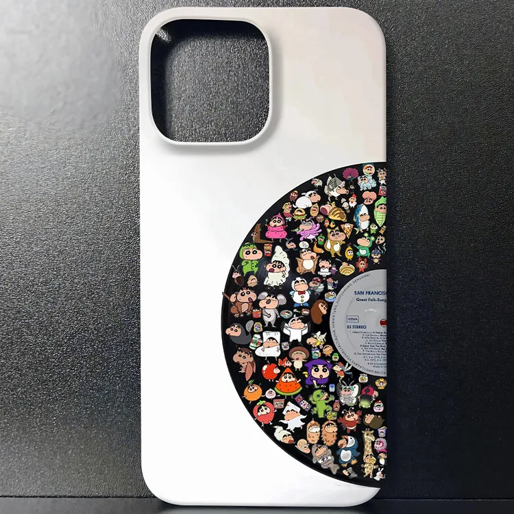 飞虎胜卡通唱片小新适用iPhone16/15promax手机壳华为vivoppo小米