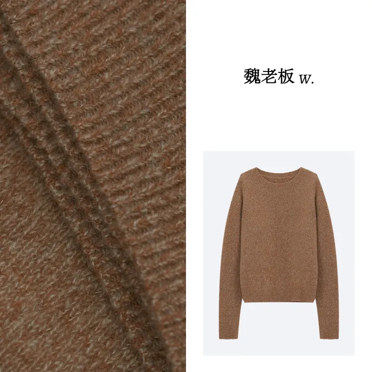 W.Diva【夕阳】春季桑蚕丝+山羊绒进口限量花纱针织毛衫4ZDM11670