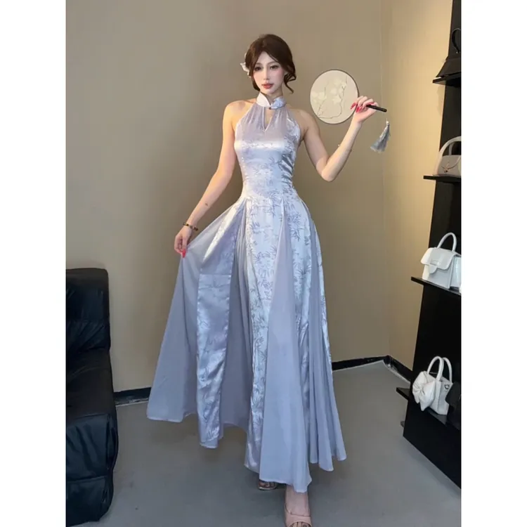 小莹日记【青隐篱】新款新中式气质显瘦温柔小众连衣裙QXQHZ51904